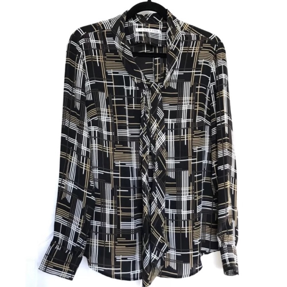 Trina Turk Sz 4 Silk Blouse EUC